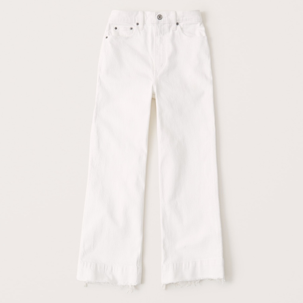 Abercrombie & Fitch Wide Leg White Jean